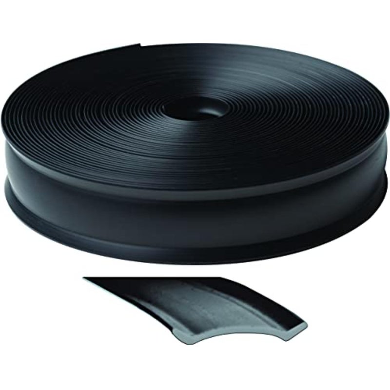 RV Designer 1 Inch Wide Vinyl Trim Insert for RVs - Flexible Molding, Exterior Use, and Roof Edge Molding - Ideal for Travel Trailers and Campers, Heavy Duty, 25 Foot Roll, Black - Image 1
